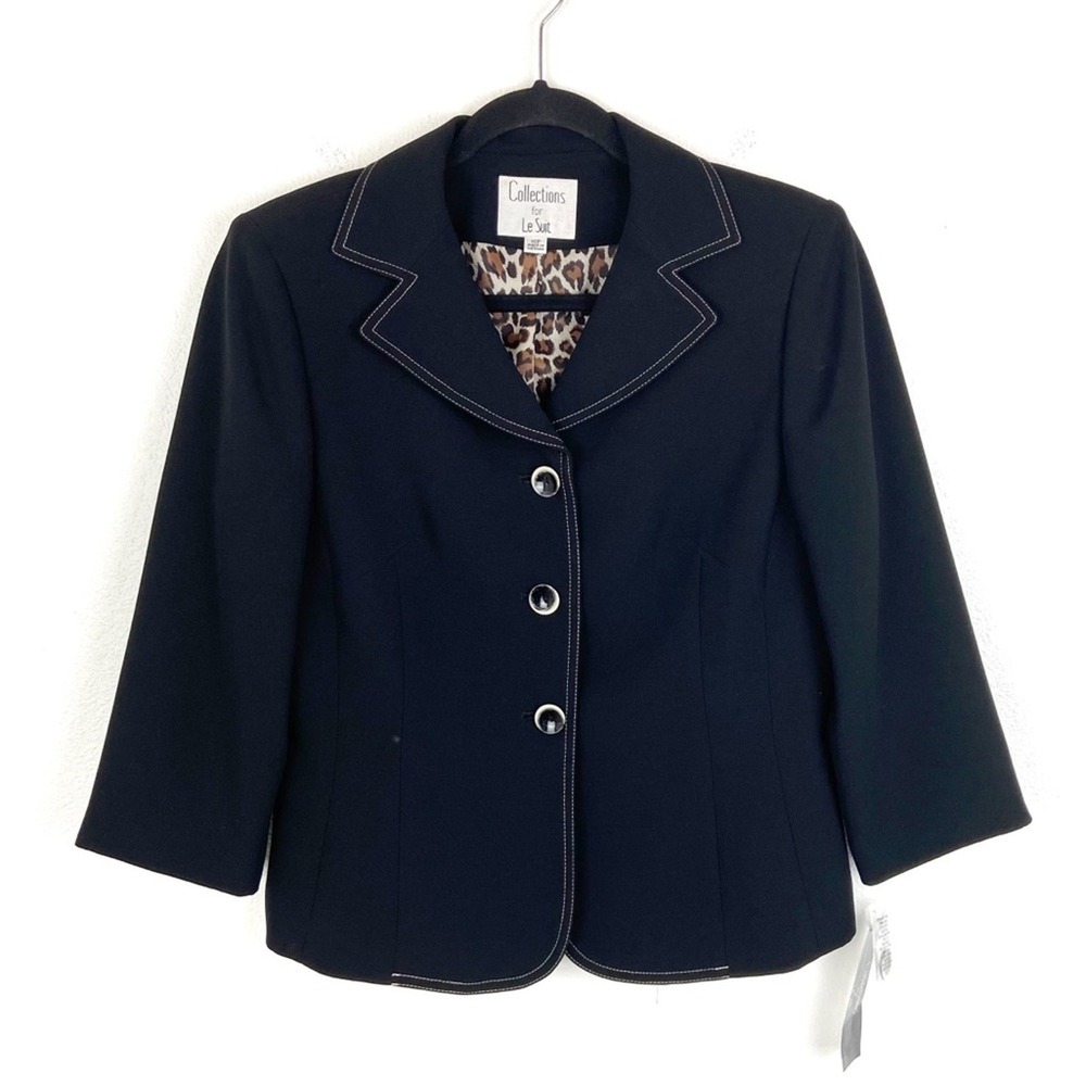 Le Suit Blazer Skirt Suit Set Womens 10P Jacket Skirt Business Office NWT - Picture 4 of 14